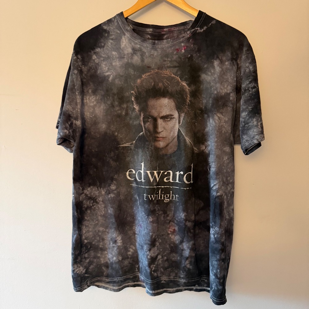 Twilight Edward Cullen Graphic Tie Dye T-Shirt Mens Large Robert Pattinson Movie